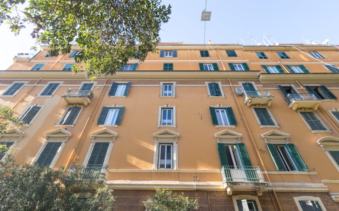 Facciata del palazzo in Via Lucca, zona Piazza Bologna a Roma